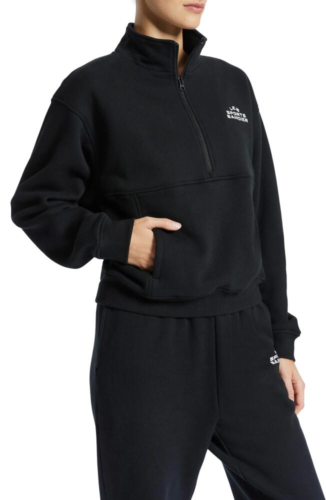 BANDIER Les Sports Half Zip Pullover Sweatshirt in Black/White Cover