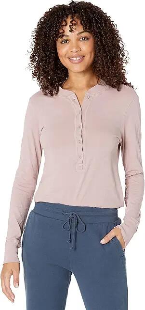 LAmade Ava Crop Henley (New Taupe) Women's Clothing Cover