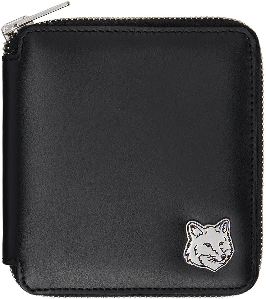 Maison Kitsuné Black Fox Head Square Zipped Wallet Cover