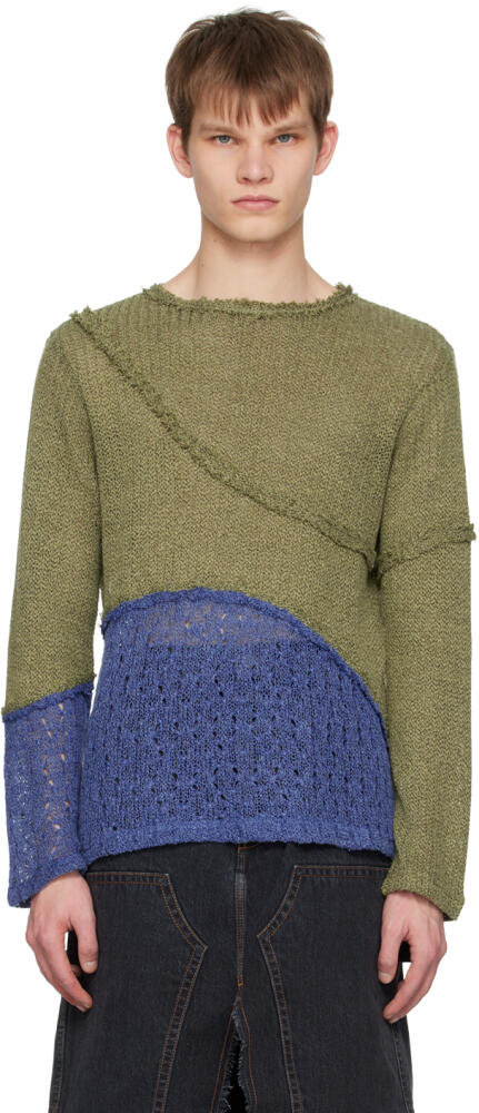 Andersson Bell Khaki & Blue Contrast Sweater Cover