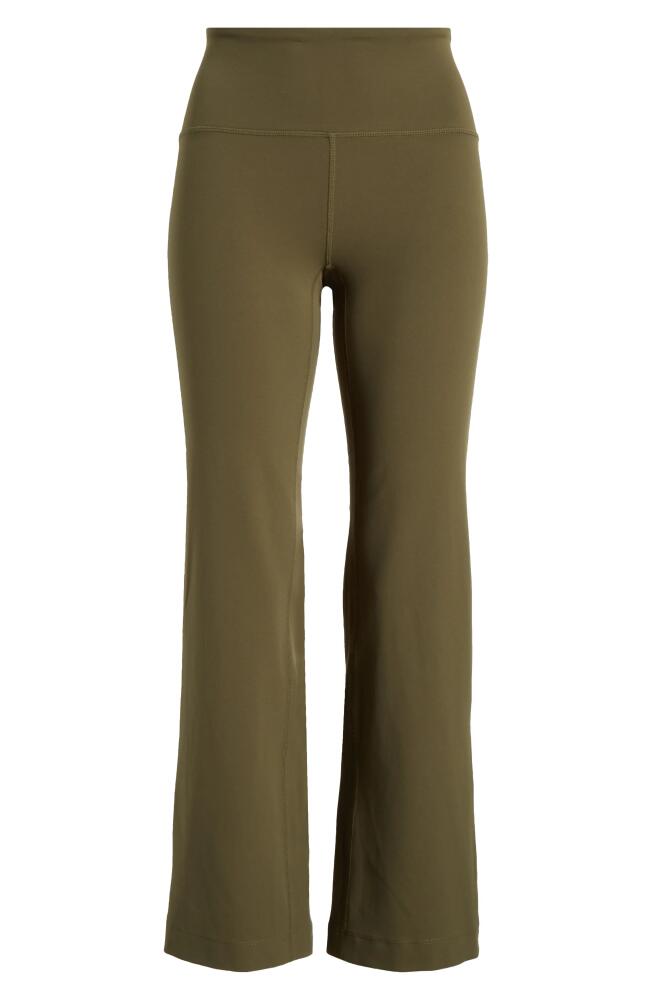 zella Studio Luxe High Waist Flare Ankle Pants in Olive Night Cover