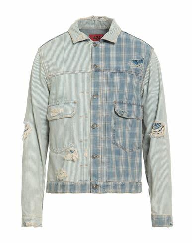 424 Fourtwofour Man Denim outerwear Blue Cotton Cover