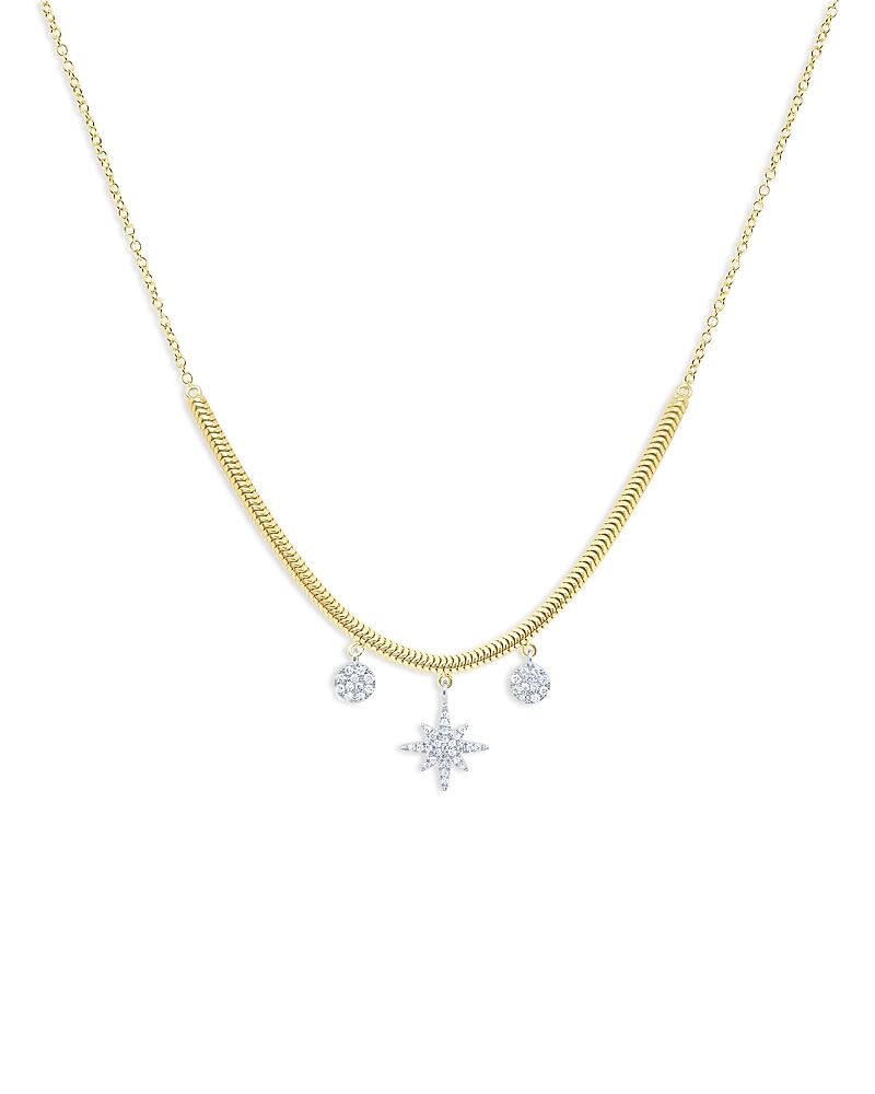 Meira T 14K White Gold & 14K Yellow Gold Diamond Starburst Statement Necklace, 18 Cover