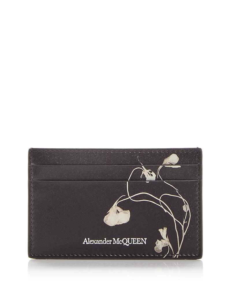 Alexander McQUEEN Floral Print Leather Card Case Cover