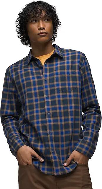 Prana Los Feliz Flannel Shirt Standard Fit (Rich Sapphire) Men's Clothing Cover