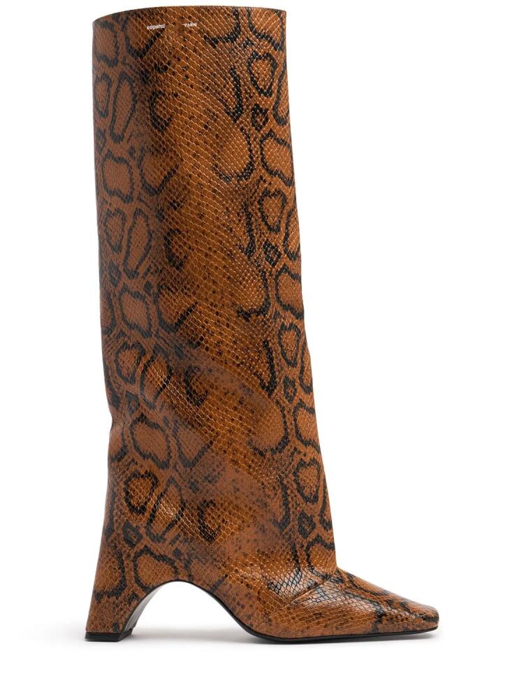 COPERNI 85mm Snake Print Leather Bridge Boots Cover