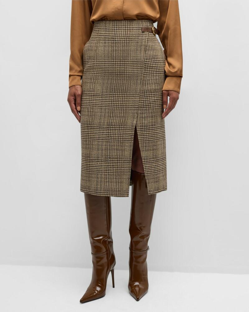 RECTO Amber Check Wrap Midi Skirt Cover