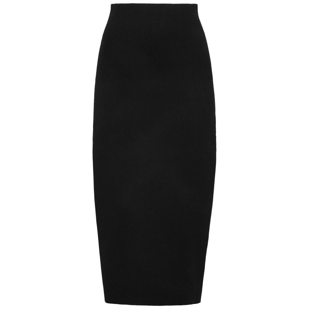 Victoria Beckham Stretch-knit Midi Skirt - Black Cover