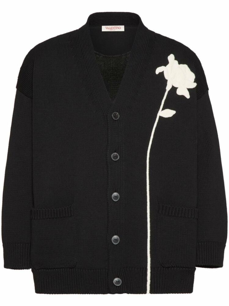 Valentino Garavani floral-embroidery cardigan - Black Cover