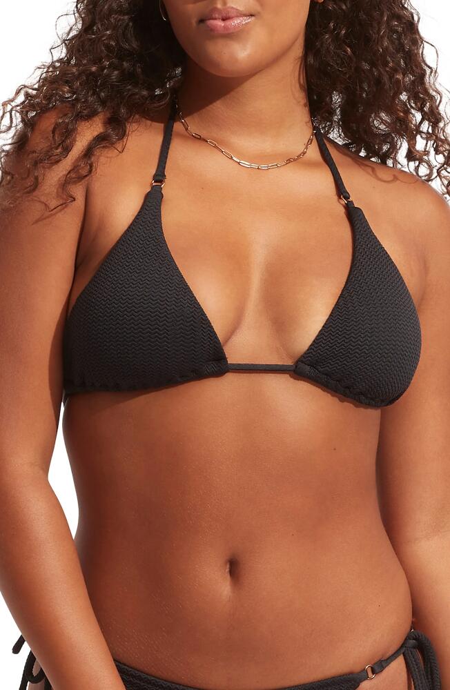 Seafolly Slider Triangle Bikini Top in Black Cover