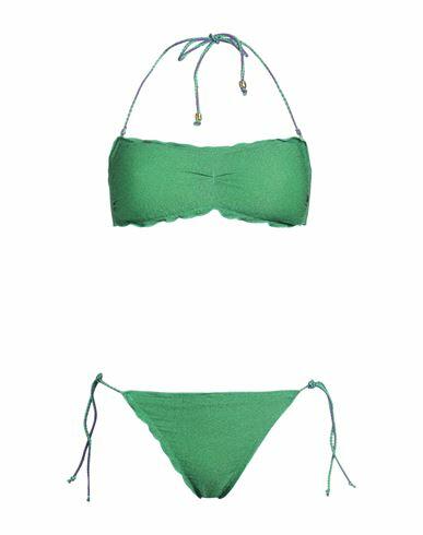 4giveness Woman Bikini Green Viscose, Polyester, Polyamide, Elastane Cover