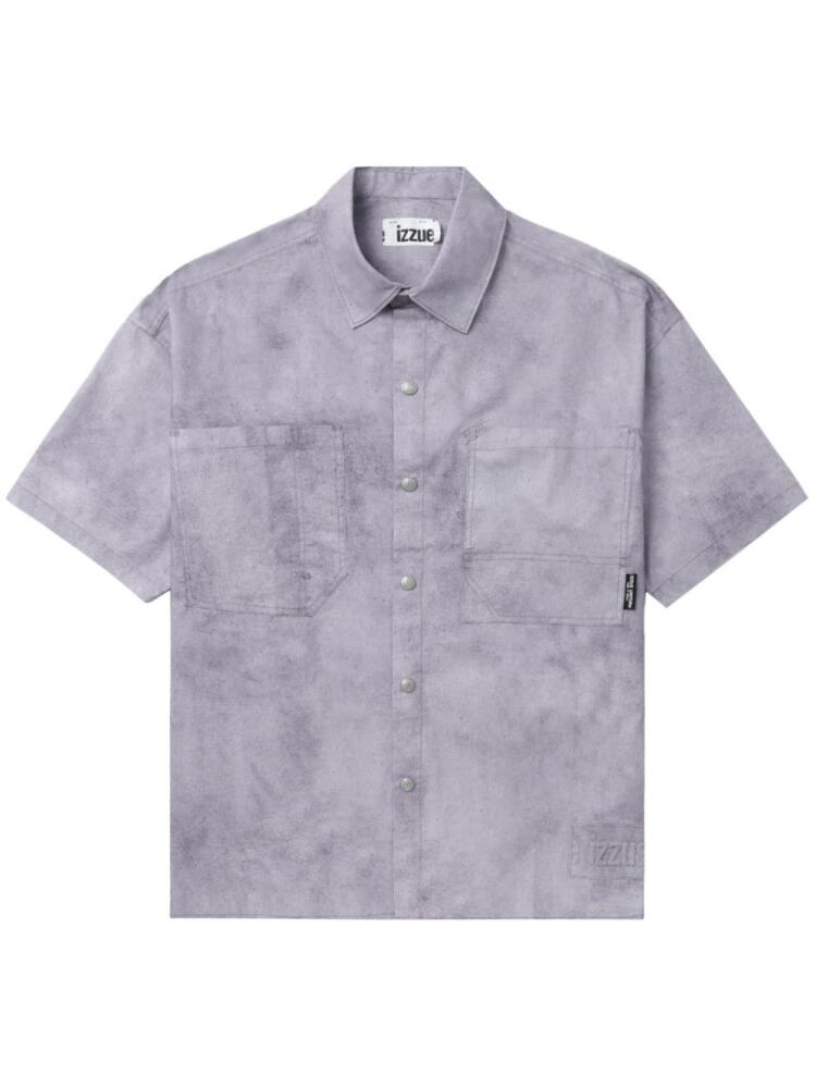 izzue tie-dye logo-print shirt - Purple Cover