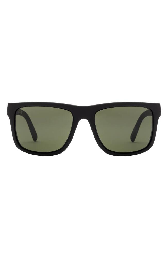 Electric Swingarm XL 59mm Flat Top Sunglasses in Matte Black/Grey Cover