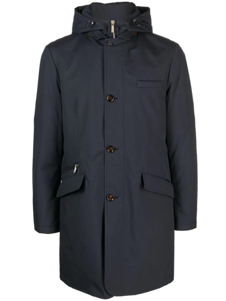 Moorer padded long-sleeved parka - Blue Cover