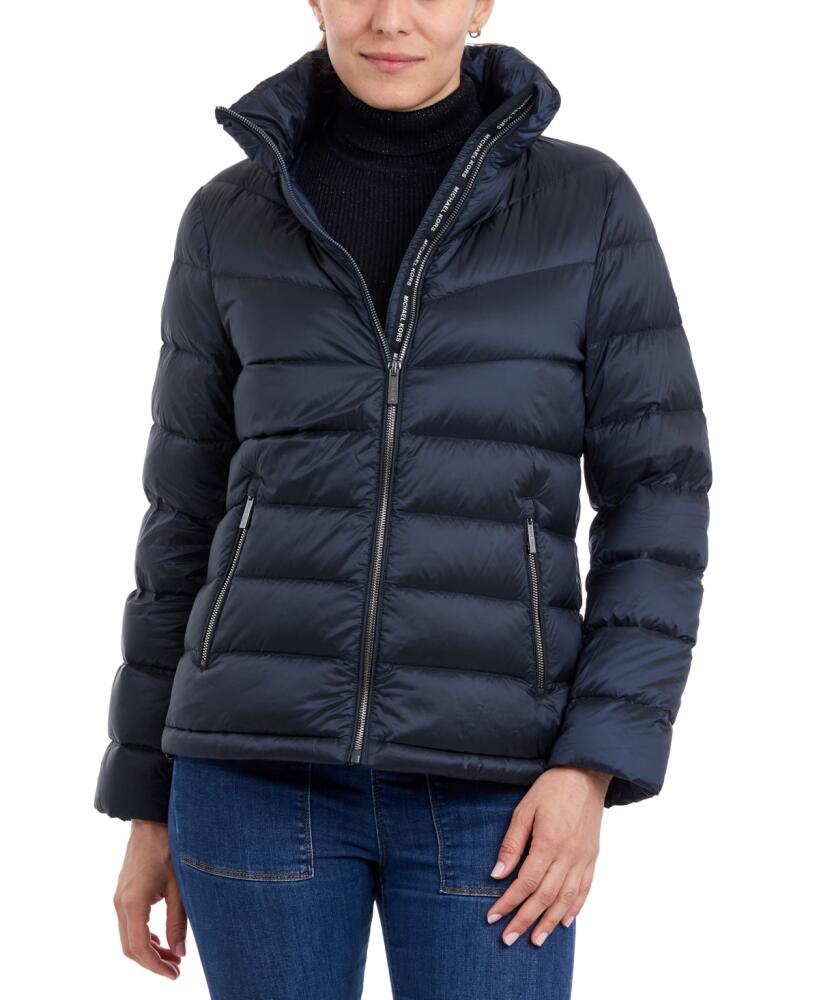 Michael Michael Kors Women's Hooded Shine Packable Down Puffer Coat, Created for Macy's - Admiral Cover