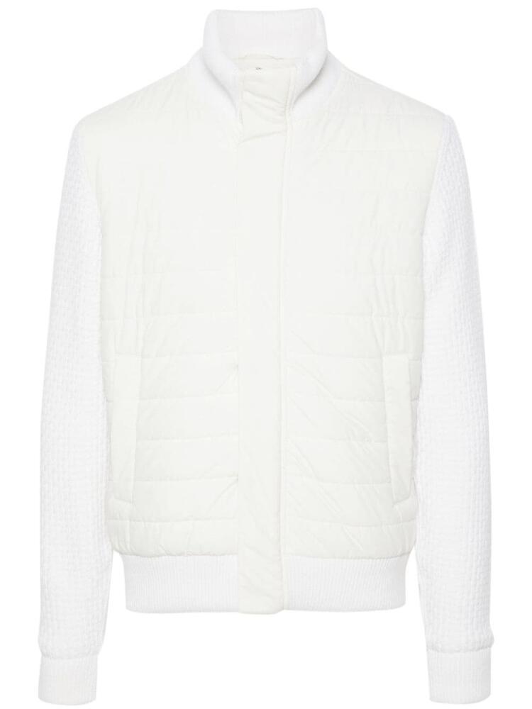 Herno knitted-panels padded bomber jacket - White Cover