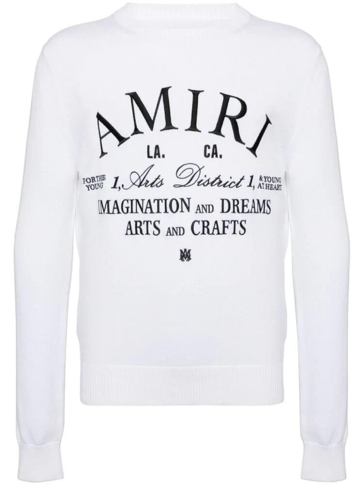 AMIRI logo-embroidered cotton sweater - White Cover