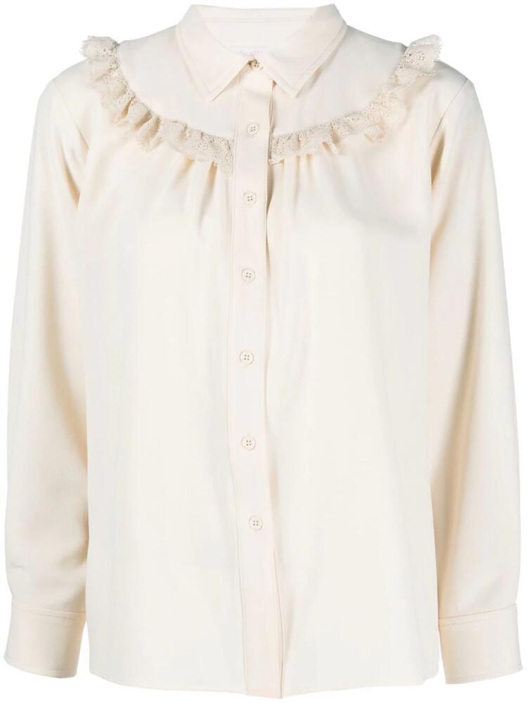 See by Chloé ruffle-trim detail blouse - Neutrals Cover