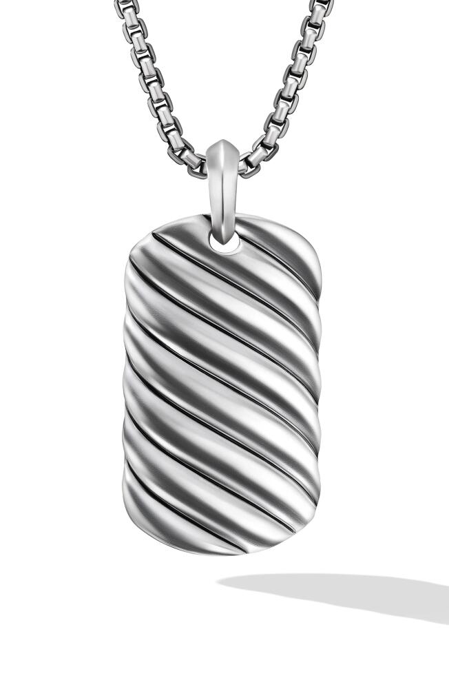 David Yurman Men's Sculpted Cable Tag Pendant in Sterling Silver Cover