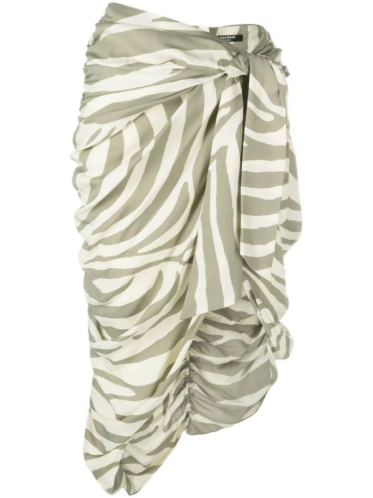 Balmain zebra-print midi skirt - Neutrals Cover