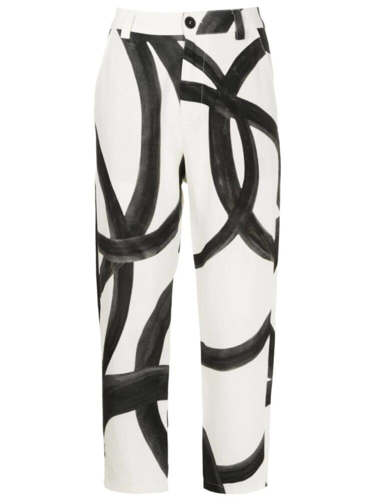 Uma | Raquel Davidowicz abstract-pattern tailored trousers - Black Cover