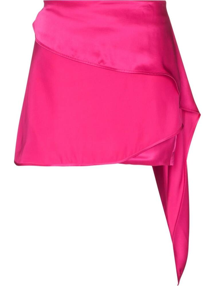 GAUGE81 drape-detail satin-finish skirt - Pink Cover