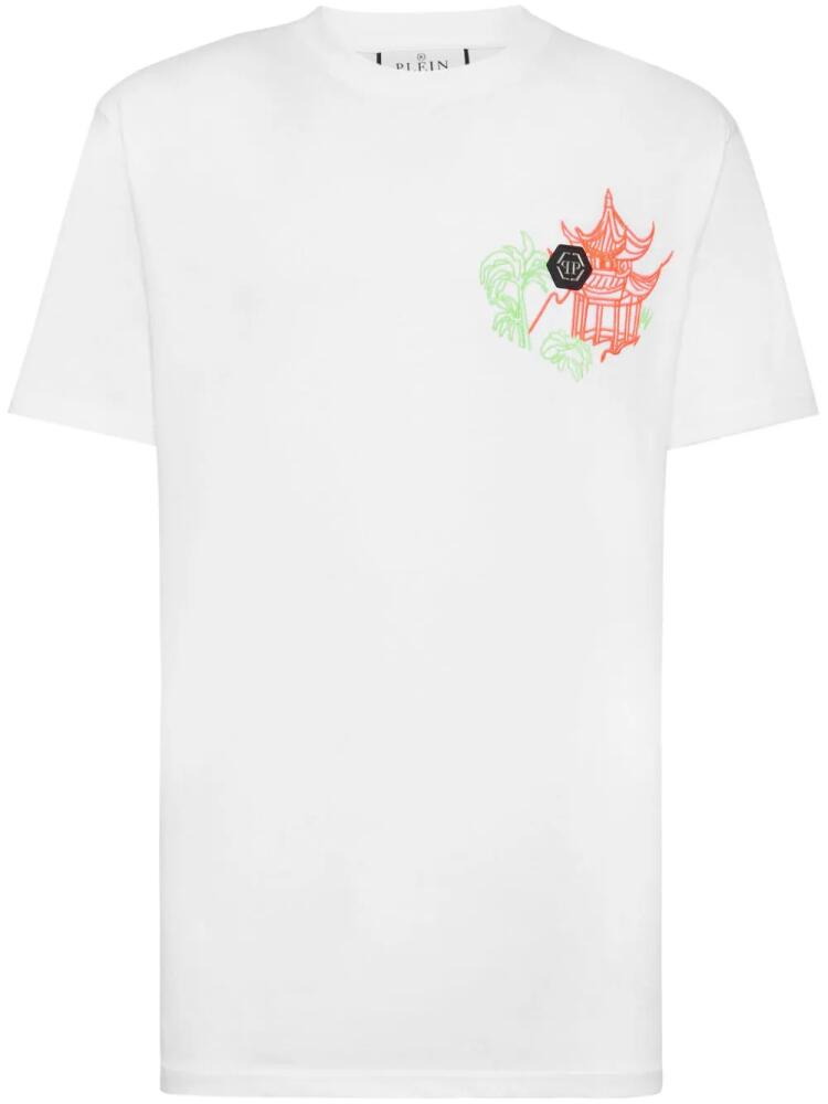 Philipp Plein embroidered cotton T-shirt - White Cover