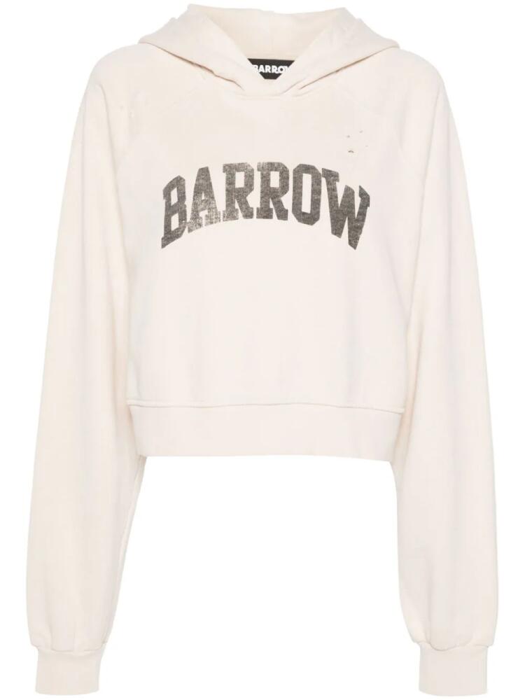 BARROW logo-print cotton hoodie - Neutrals Cover