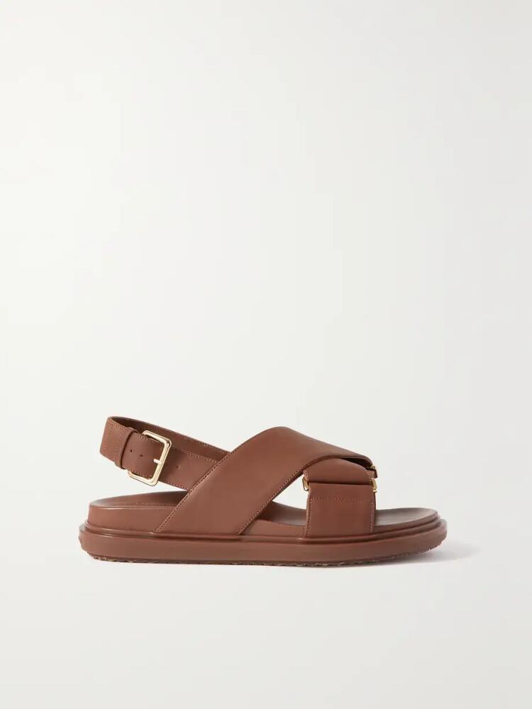 Marni - Fussbett Leather Slingback Sandals - Brown Cover