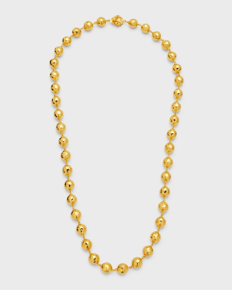 Buddha Mama 20K Yellow Gold Hammered Disco Ball Chain Necklace Cover