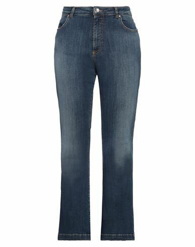 Take-two Woman Jeans Blue Cotton, Elastane Cover