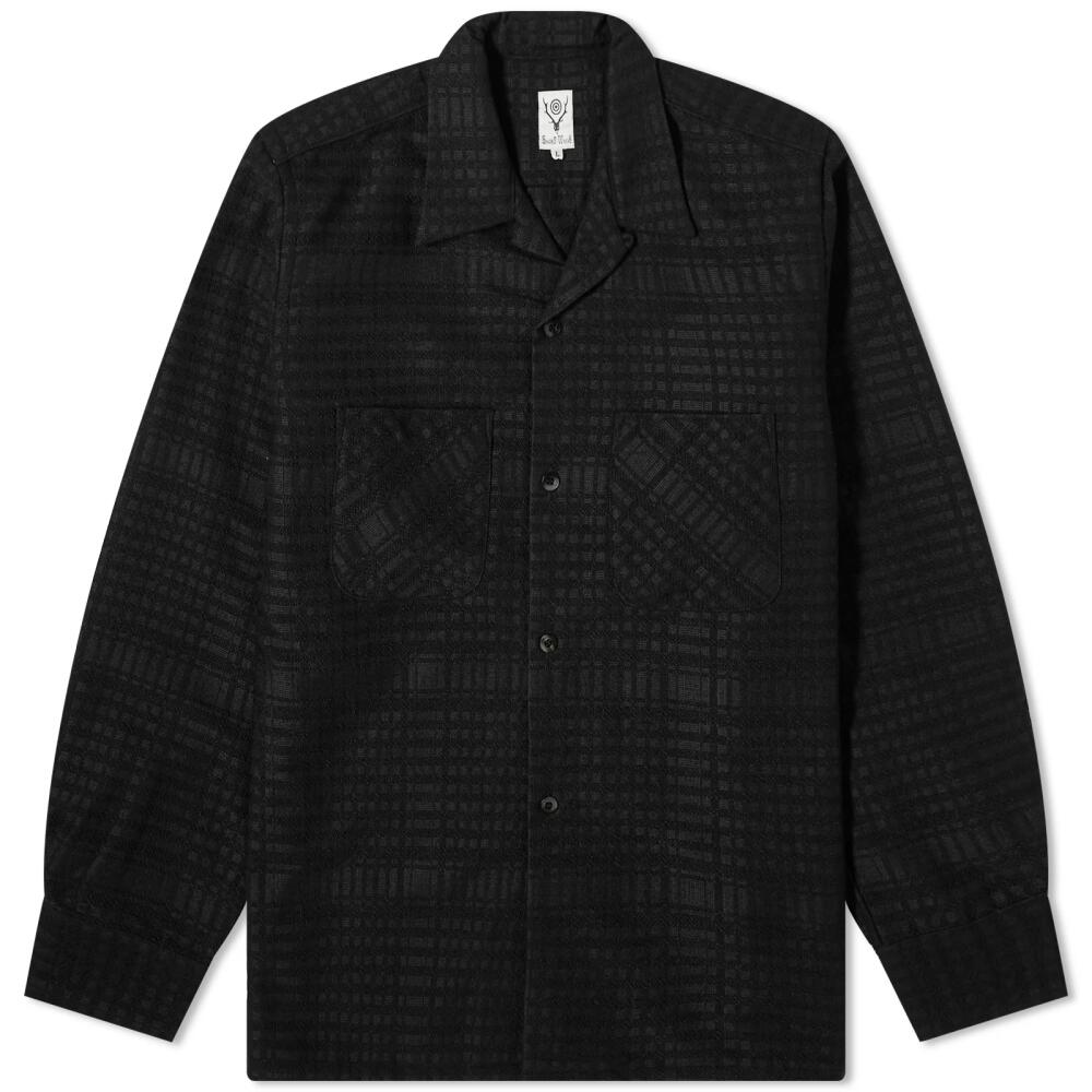 South2 West8 Men's One-Up Plaid Shirt in Black Cover