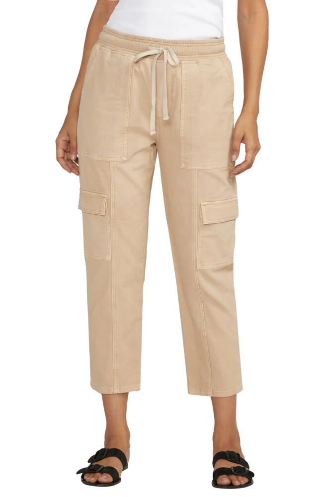 JAG Tie Waist Crop Cargo Pants in Humus Cover