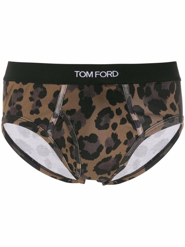 TOM FORD leopard cotton briefs - Brown Cover