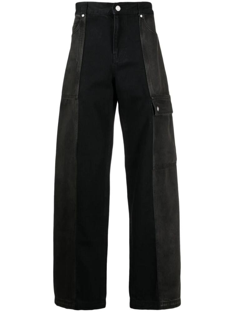 Trussardi wide-leg cargo jeans - Black Cover