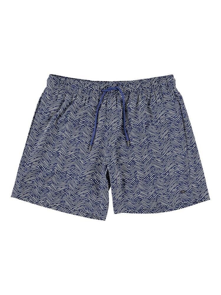 Harmonqlo Men's Bahamas Chevron Print Swim Shorts - Navy Cover