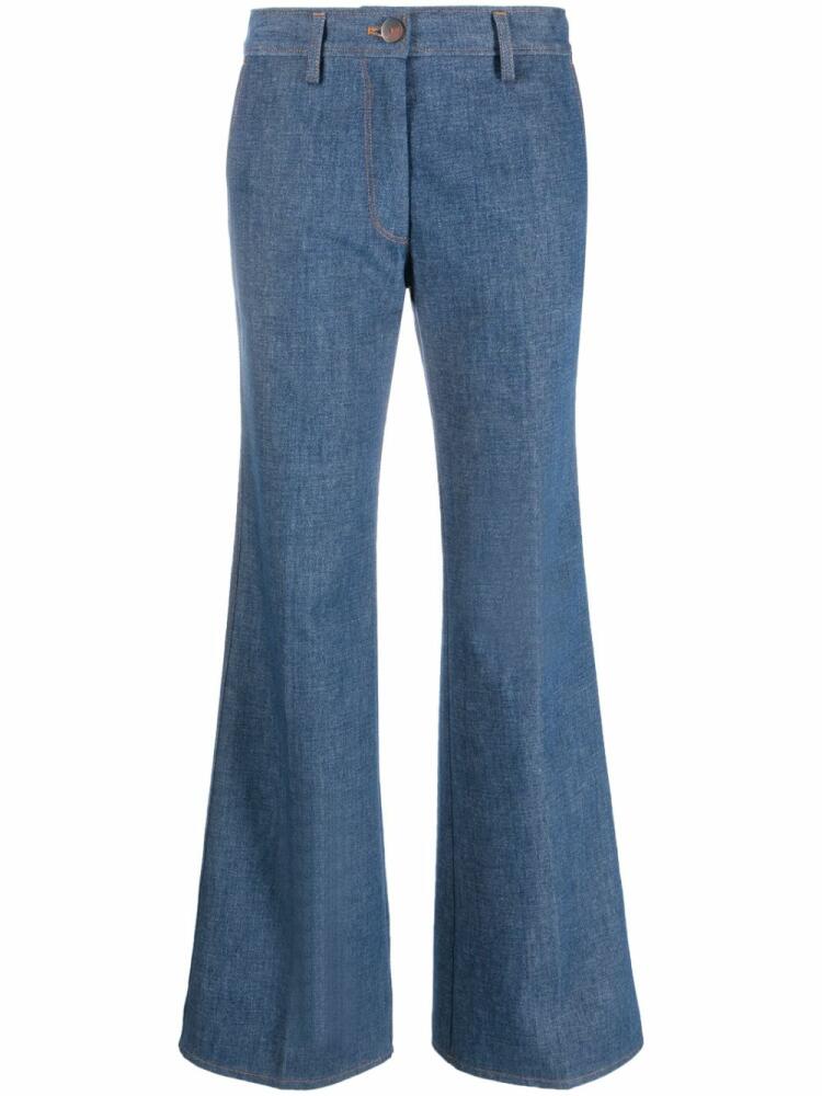 Forte Forte mid-rise cotton flared jeans - Blue Cover