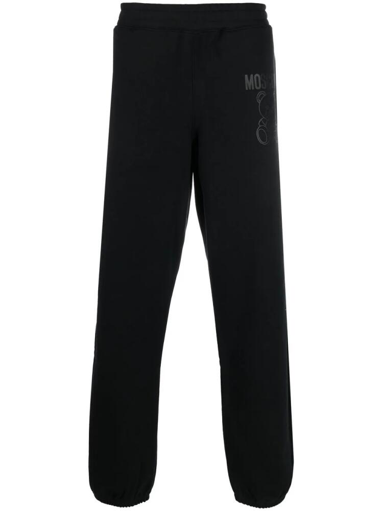 Moschino logo-print detail trousers - Black Cover