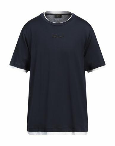 Brioni Man T-shirt Midnight blue Cotton Cover