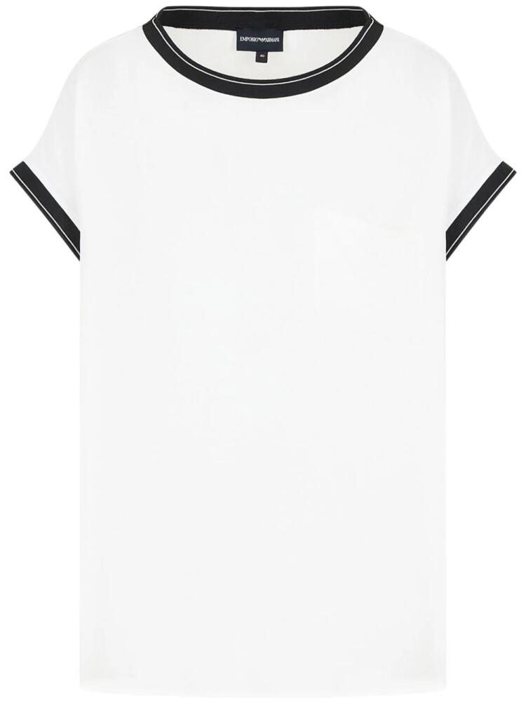 Emporio Armani chiffon short-sleeve blouse - White Cover