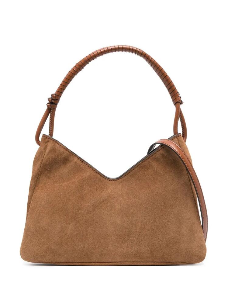 STAUD logo-print suede tote bag - Brown Cover