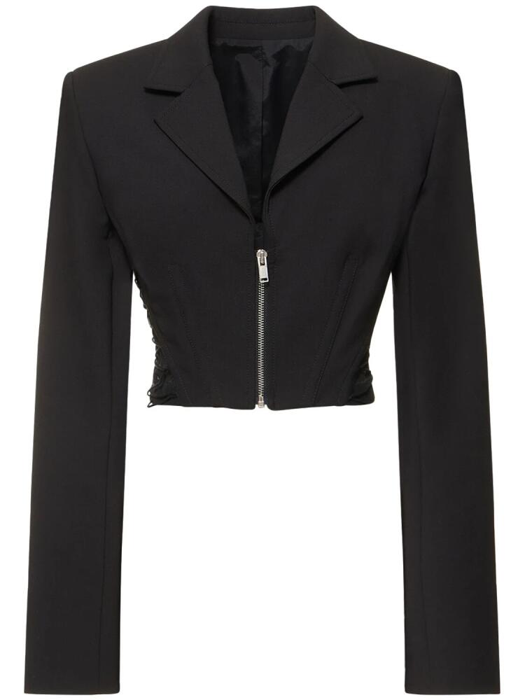 DION LEE Wool Blend Interlock Crop Jacket Cover