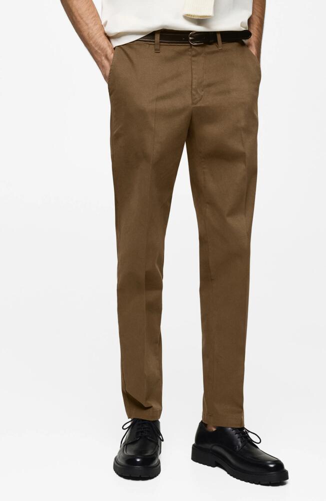 MANGO Regular Fit Cotton Pants in Khaki Cover