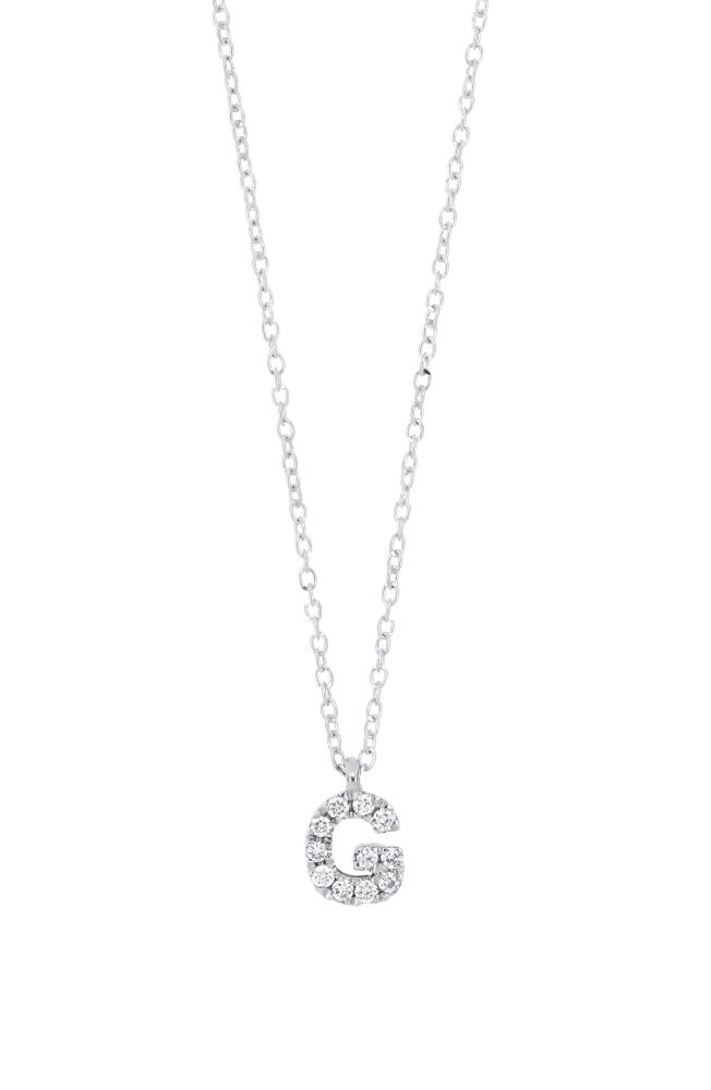 Bony Levy Icon Diamond Initial Pendant Necklace in 18K White Gold - G Cover