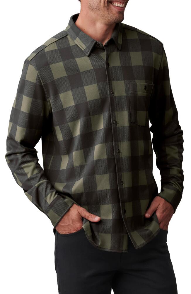 Rhone Check Flannel Button-Up Shirt in Lichen Green Buffalo Check Cover