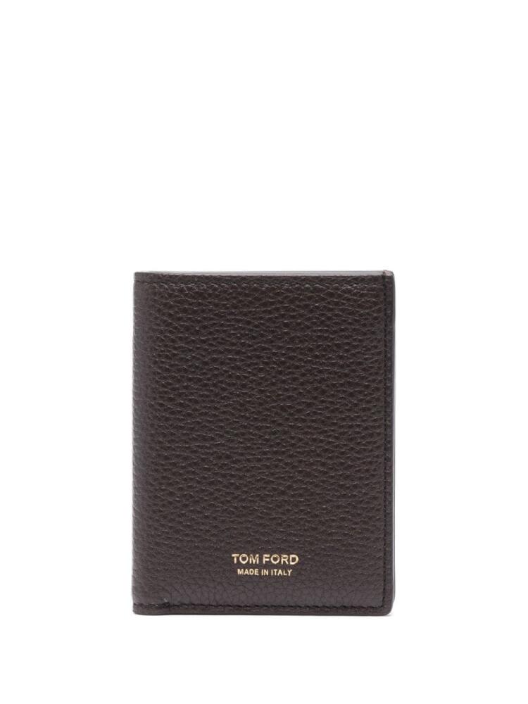 TOM FORD logo-stamp leather wallet - Brown Cover