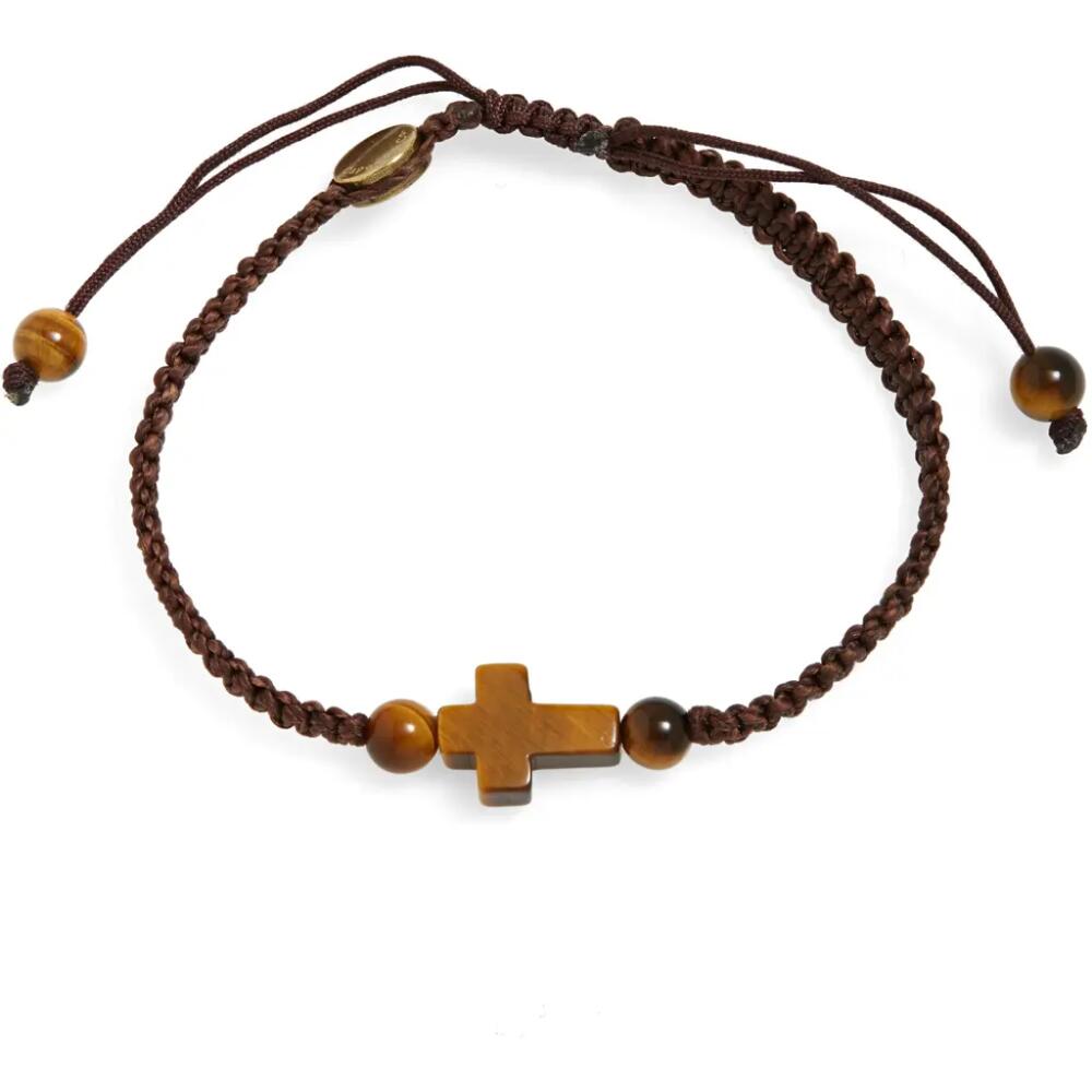 Caputo & Co. Tiger's-Eye Cross Macrame Bracelet in Tiger Eye Cover