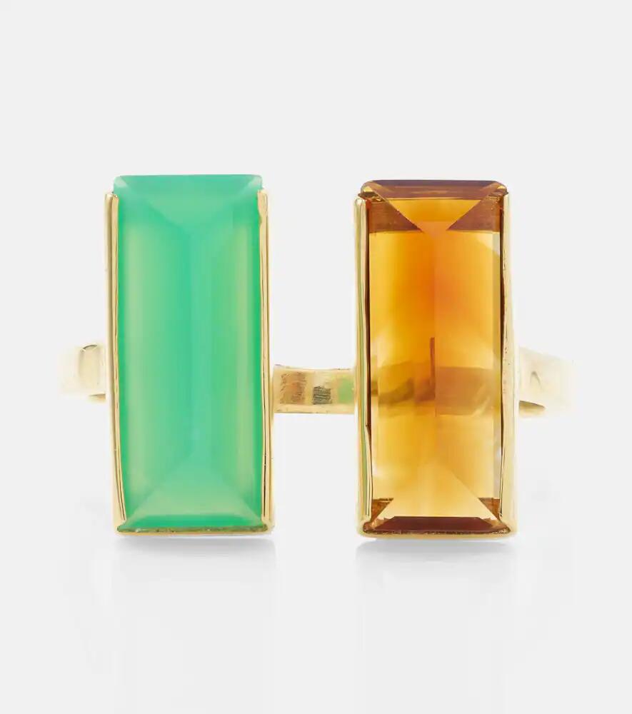 Aliita Bi Maxi 9kt gold ring with chrysoprase and citrine Cover