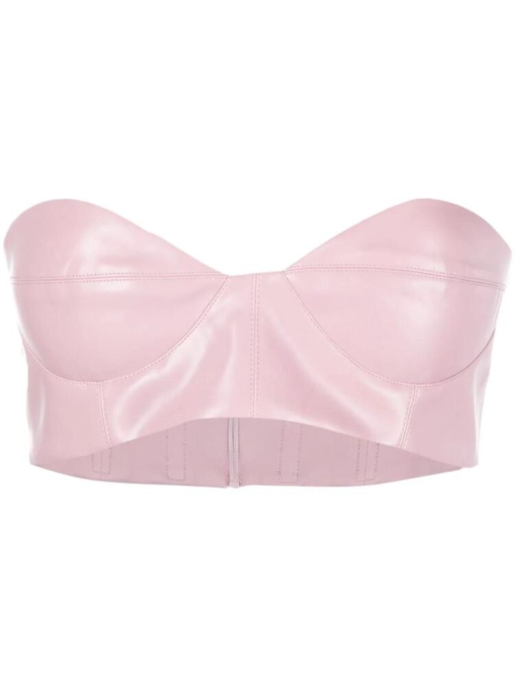 Alex Perry bustier-neckline cropped top - Pink Cover