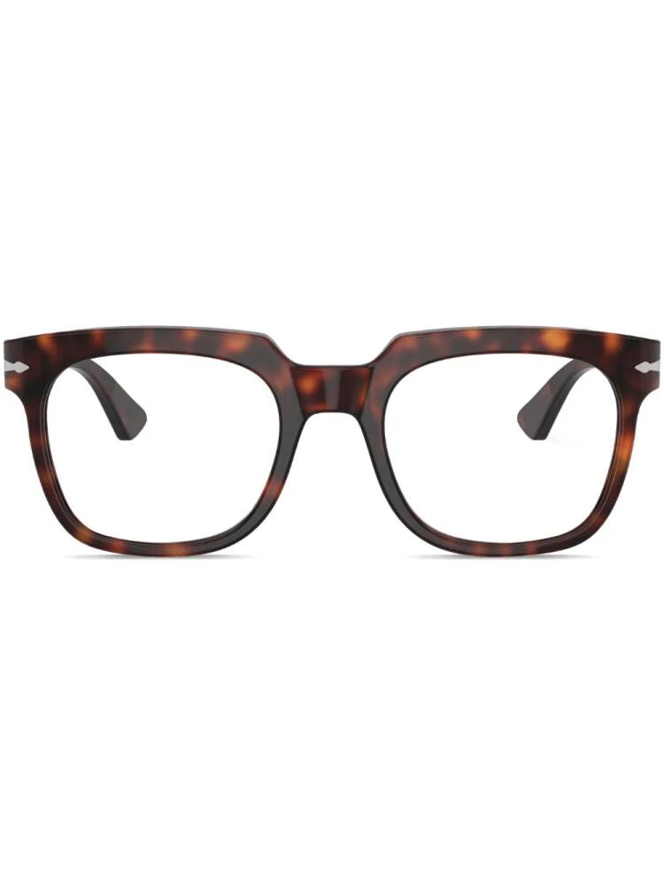 Persol tortoiseshell-effect square-frame glasses - Green Cover